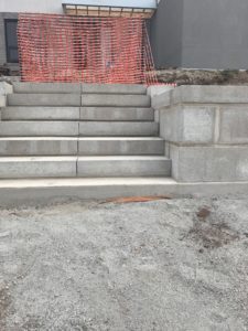 Stairs and Wall near complete